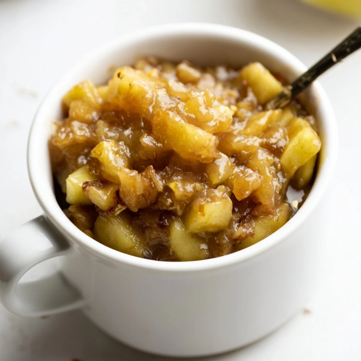 Homestyle Fall Caramel Apple Jam spooned over toast, buttery caramel aroma