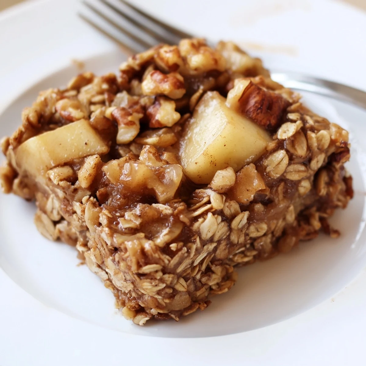 Maple drizzled and warm, spoon ready Delicious Apple Cinnamon Oatmeal Bake Recipe For Mornings