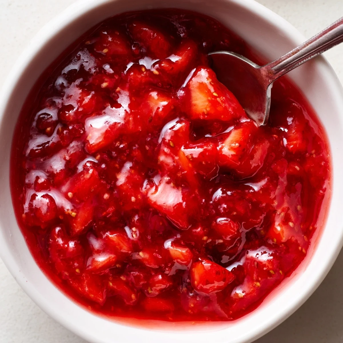 Strawberry Cake Filling Recipe spooned thickly between cake layers, bright citrus kiss