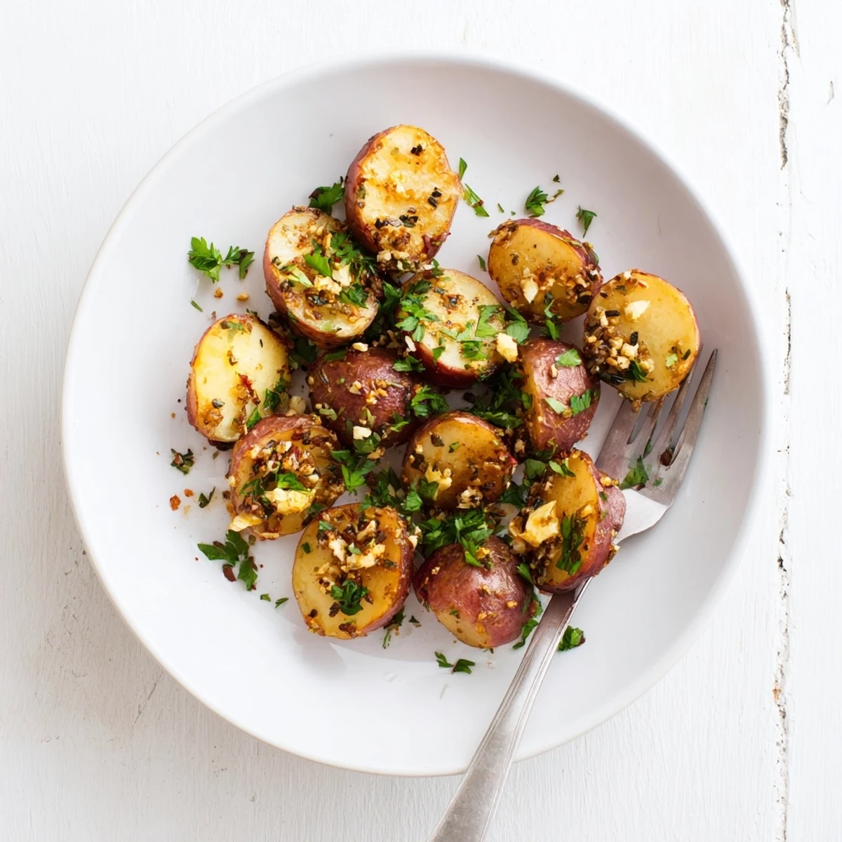 Savory low carb roasted radishes glistening with olive oil and aromatic seasonings perfect for healthy dinners