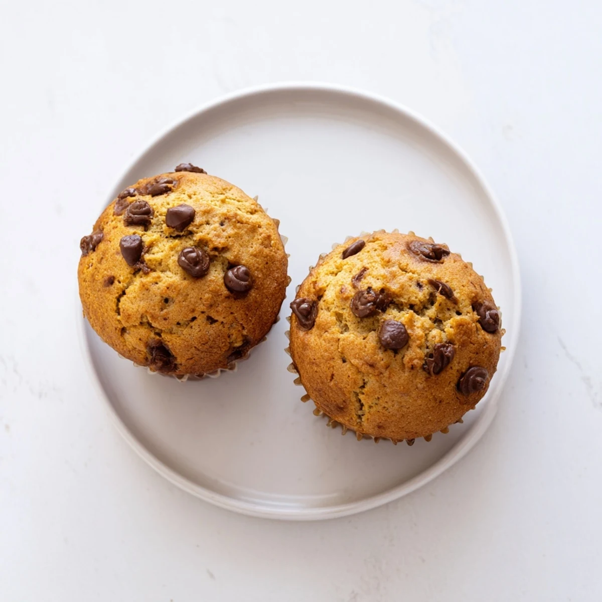 Batch of twelve peanut butter banana muffins ready for breakfast or afternoon snack