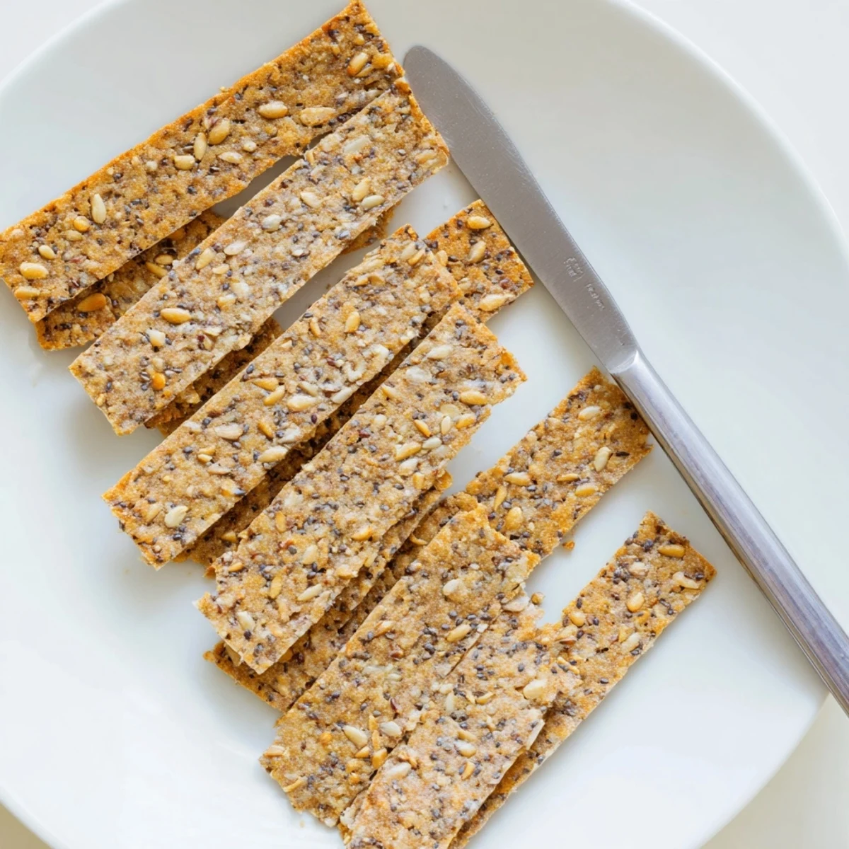 Homemade Seed Crackers cooling on parchment, nutty aroma, ready for cheese.
