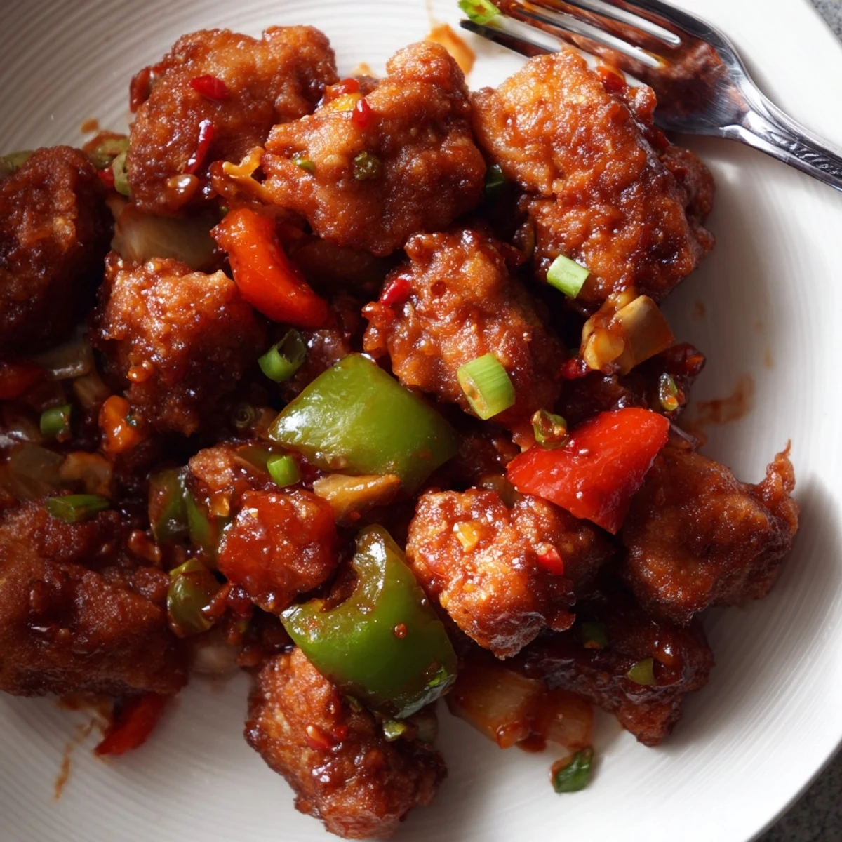 Crispy Chilli Chicken Indo Chinese Recipe with tangy chili sauce and peppers