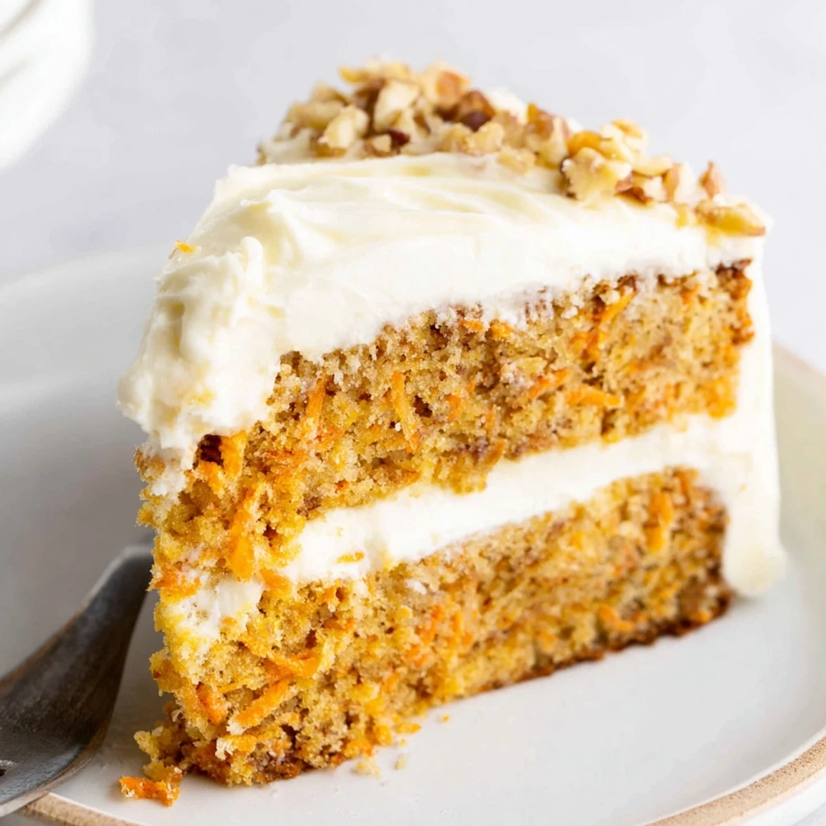 Whole Carrot Cake With Cream Cheese Frosting on cooling rack, fragrant cinnamon notes