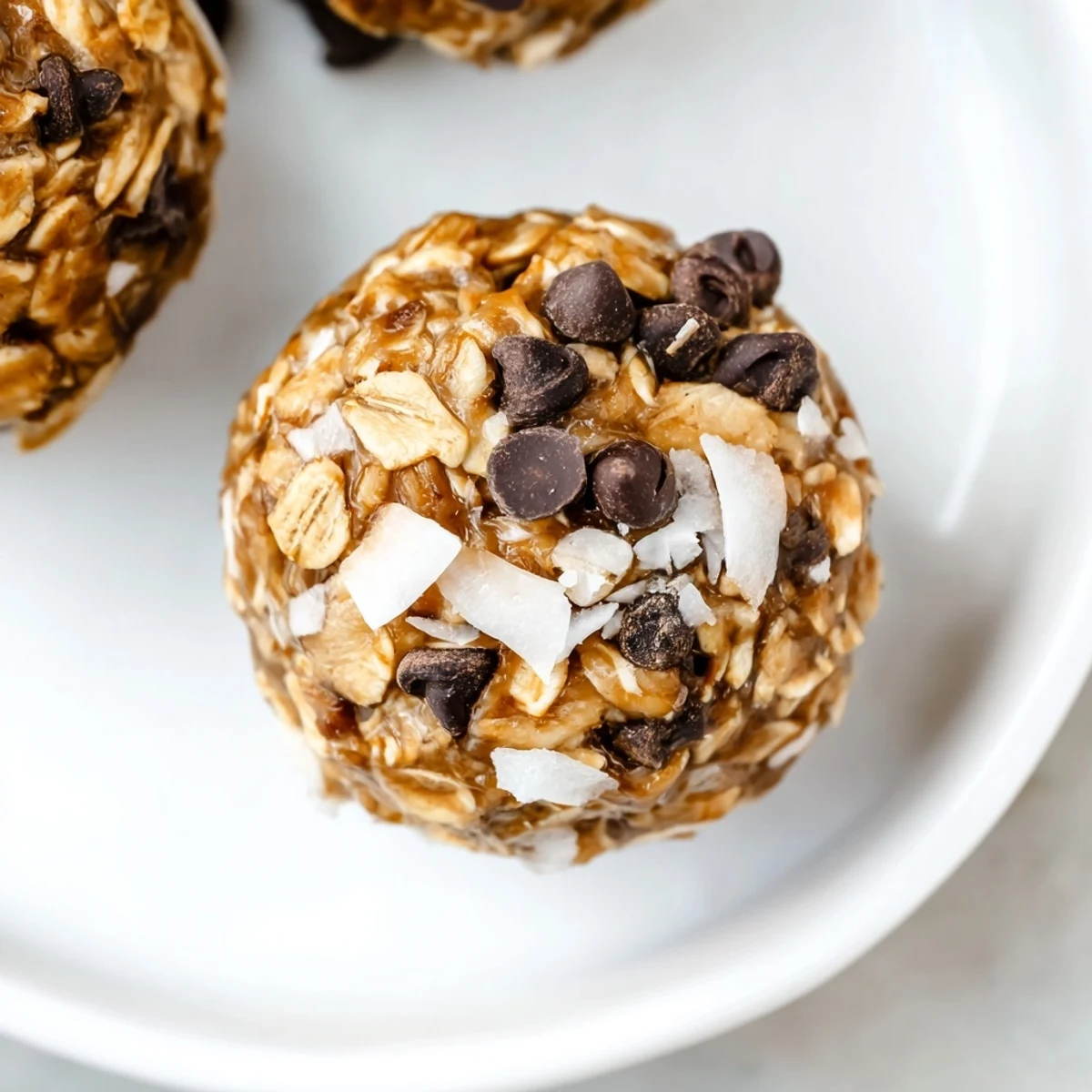 No Bake Energy Balls on a tray, chewy oats and peanut butter
