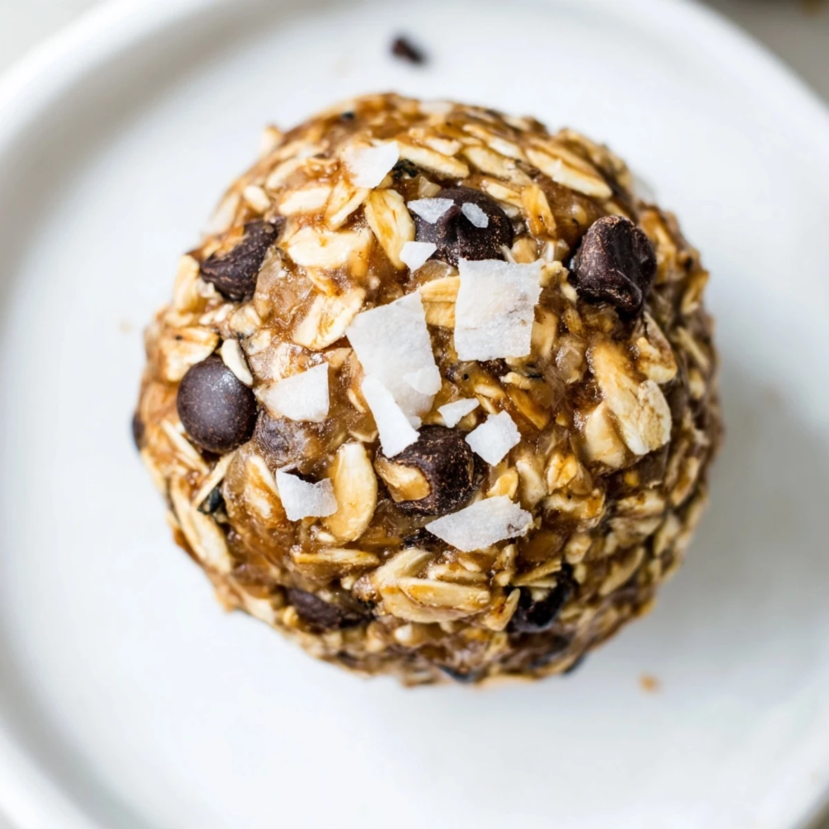 Stacked No Bake Energy Balls dusted with coconut, perfect grab-and-go snack
