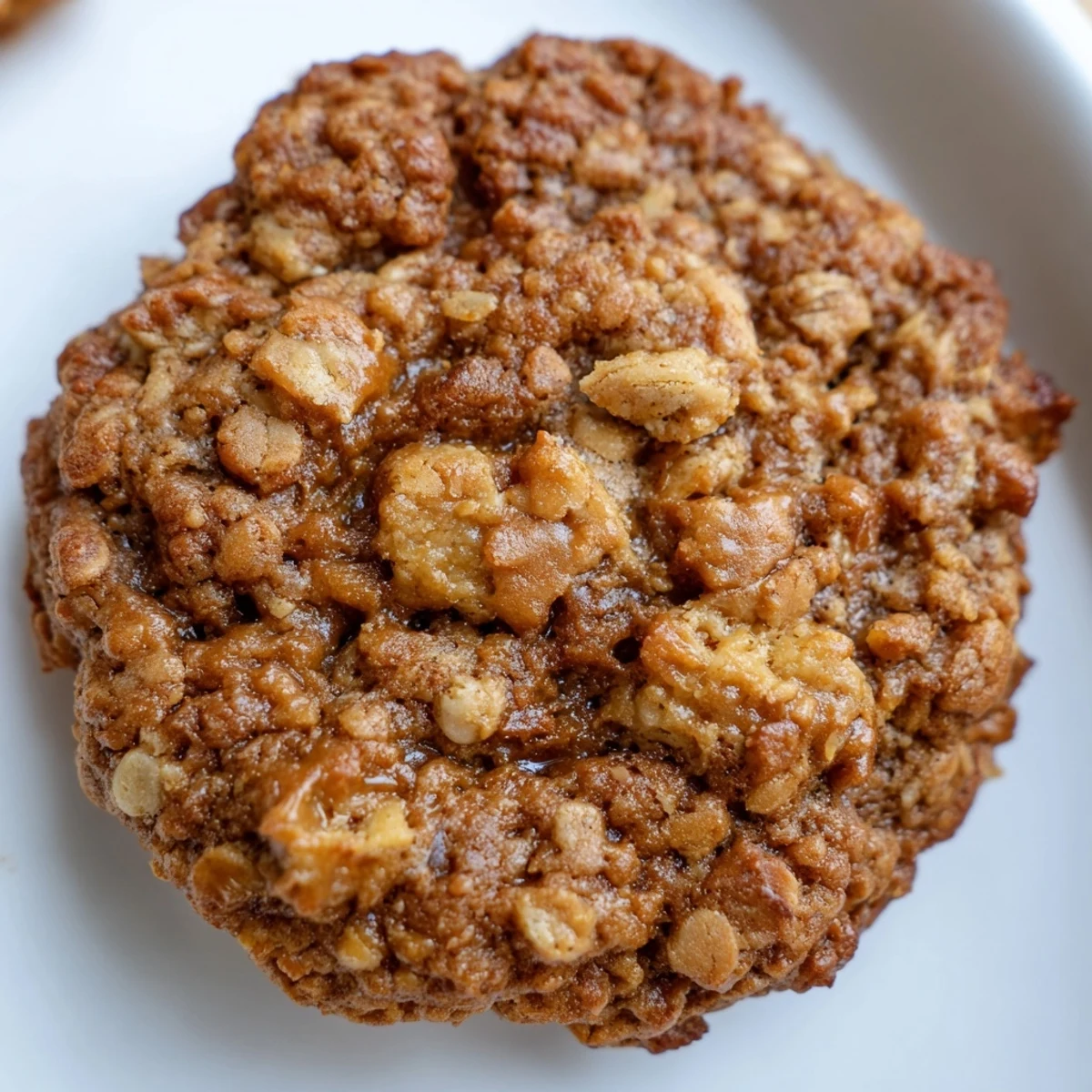 Chewy Biscoff oatmeal Lotus cookies featuring golden edges with caramelized spice and crunchy Biscoff pieces