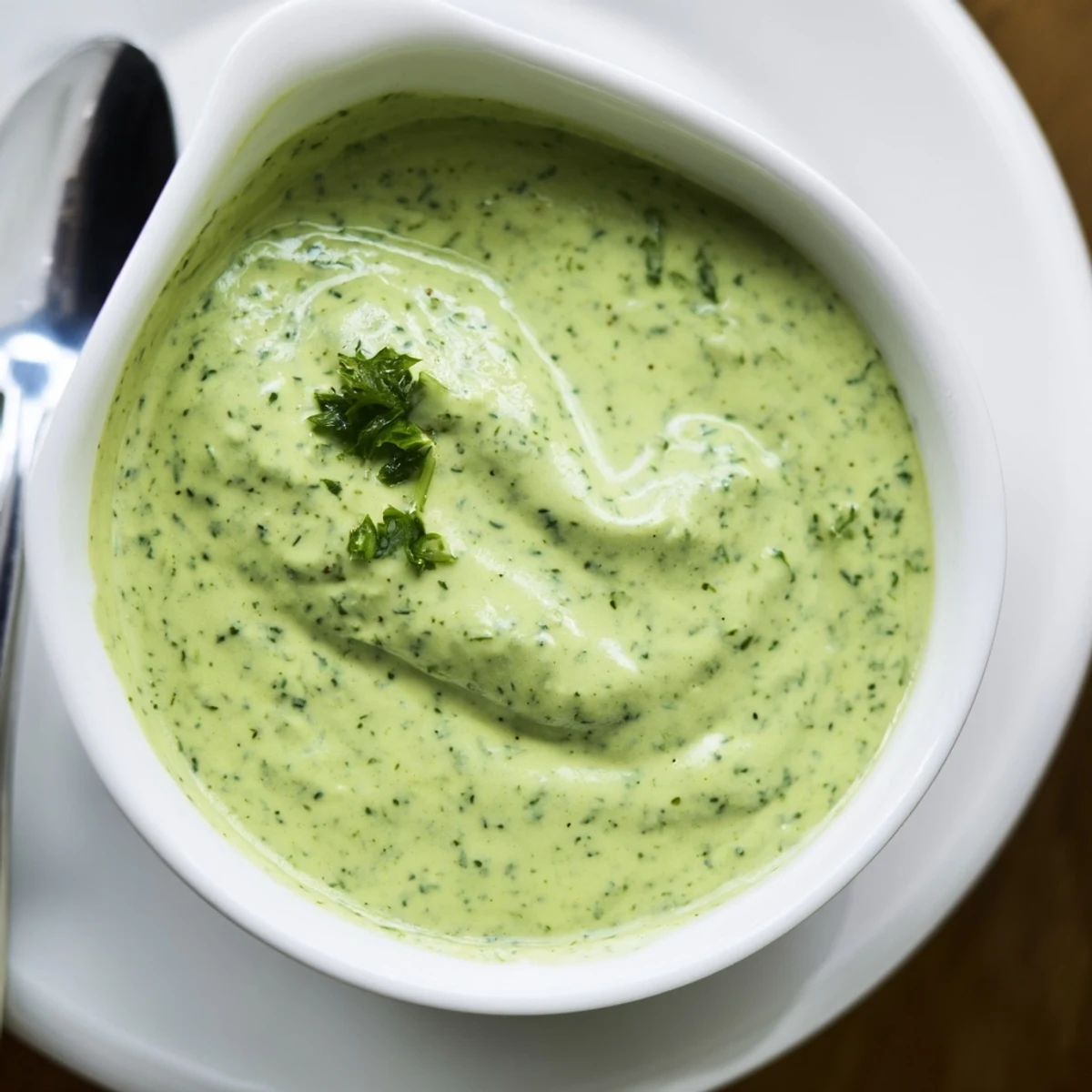 Thick and tangy creamy cilantro lime sauce perfect for dipping crispy tortilla chips