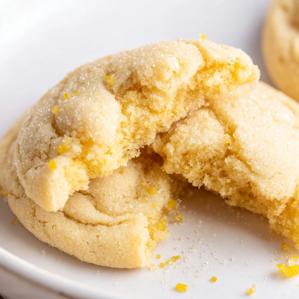 Soft Chewy Lemon Cookies cooling on a wire rack, zesty sugar sparkle