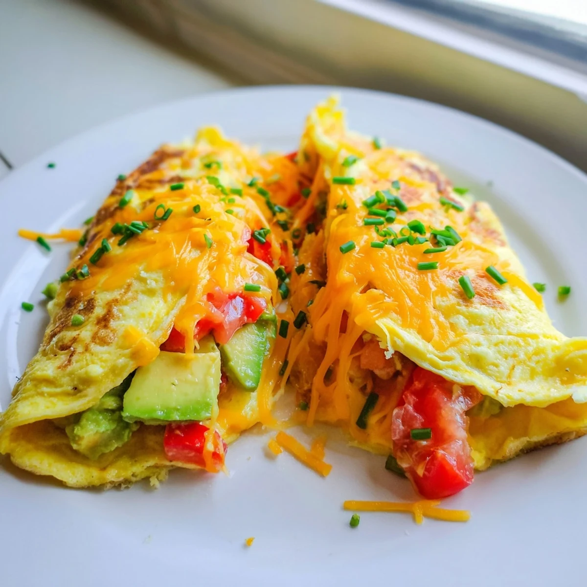 Creamy Avocado Cheese Omelette