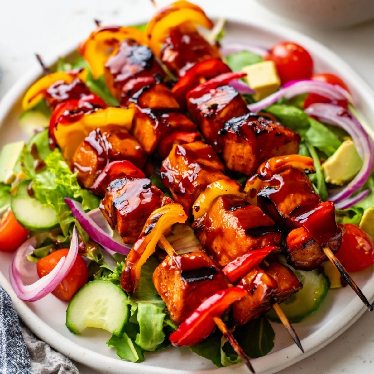 BBQ Chicken Skewer Salad