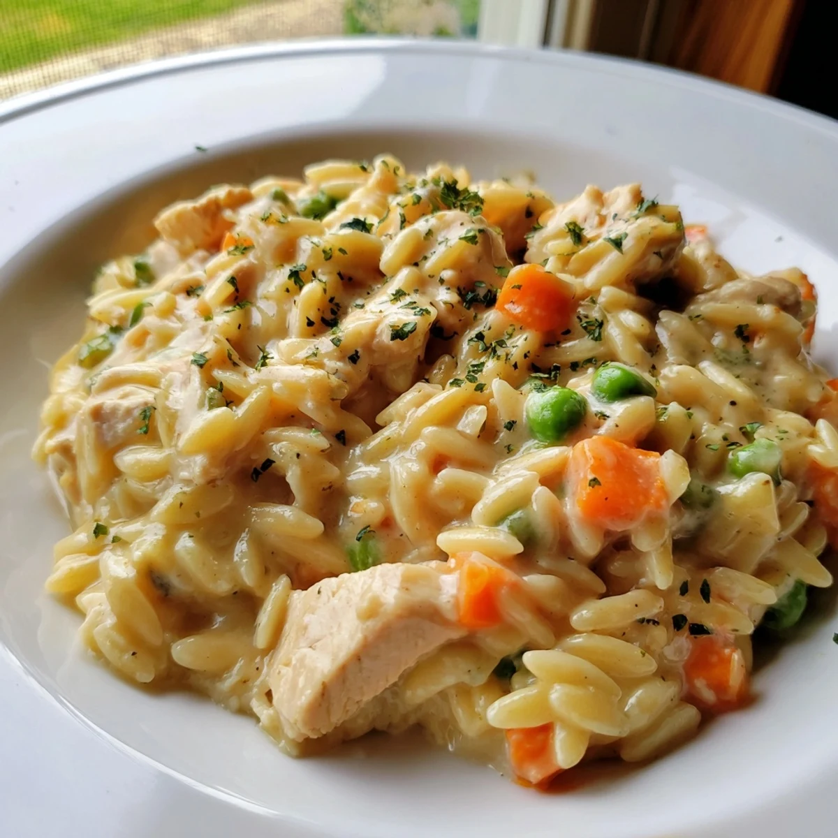 Creamy Chicken Pot Pie Orzo
