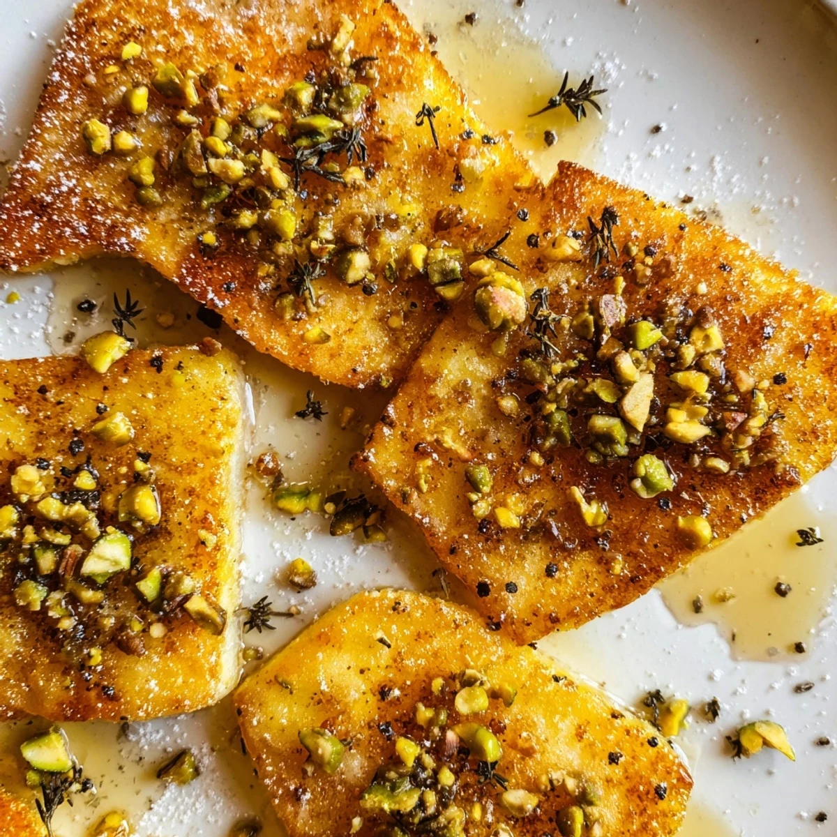 Sizzling honey halloumi drizzled with sweet honey and sprinkled with thyme  