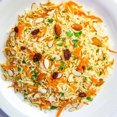Afghan Rice with Spiced Carrots and Raisins