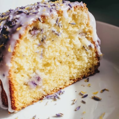 Lavender Cake with Lemon Glaze