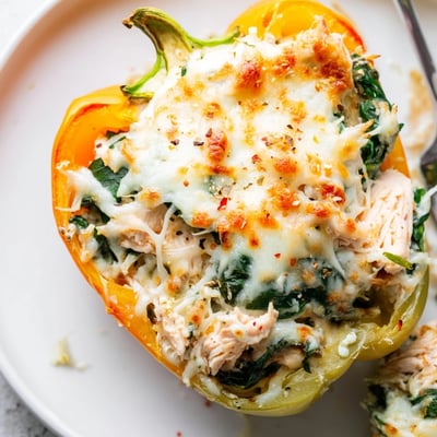 Chicken Florentine Stuffed Peppers